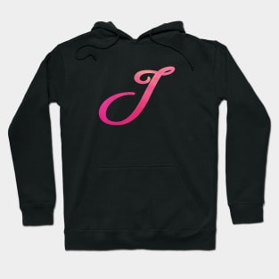 Letter I Monogram, Pink Color Personalized Design Hoodie